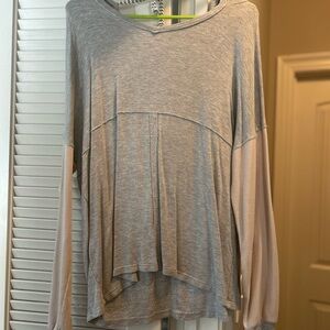 Gray and Cream Women's Top
